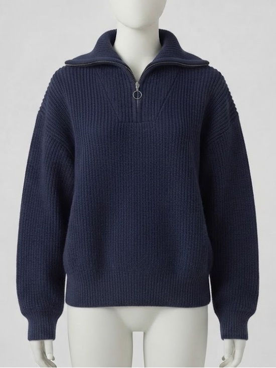 Hudson Bay Company Sweaters - NWT Hudson’s Bay 100% Lambswool 1/4 Zip Oversized Collar Sweater